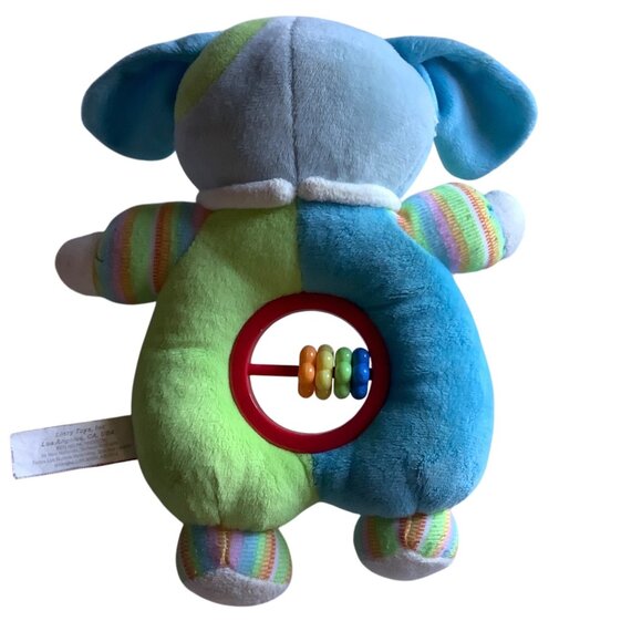 Linzy Colorful Plush Puppy Dog Baby Rattle Toy Stuffed Animal 10" Multicolor - Picture 4 of 6